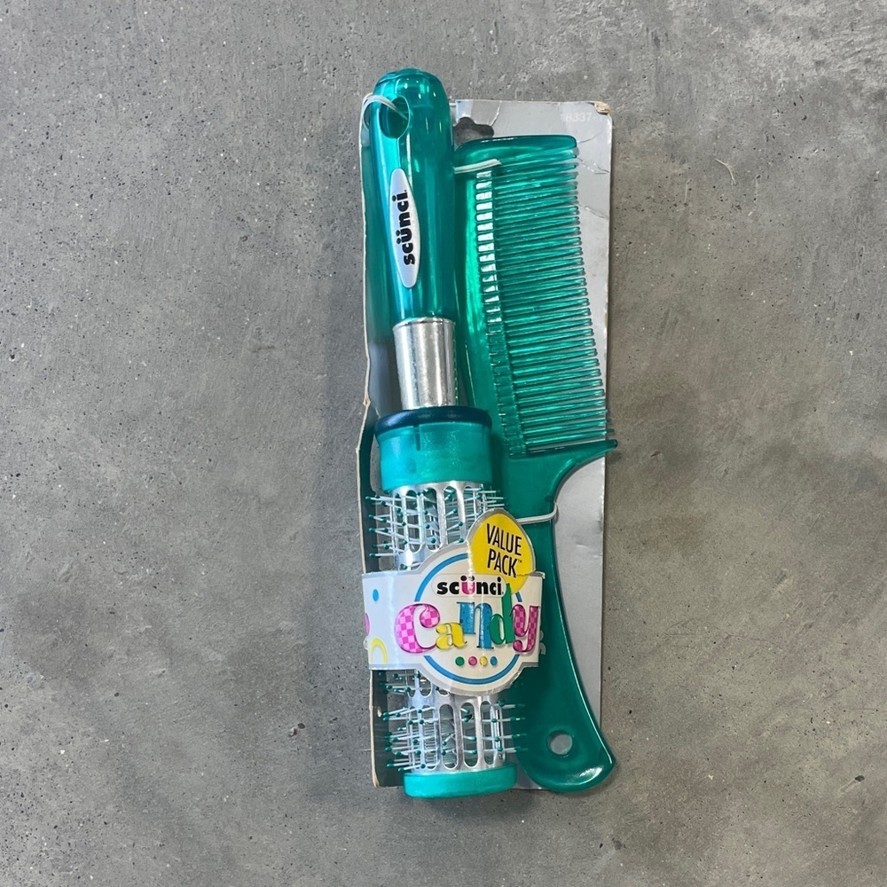 Vintage Y2K Scrunci Candy Round Brush Green NWT 2000 Comb NOS RARE HTF